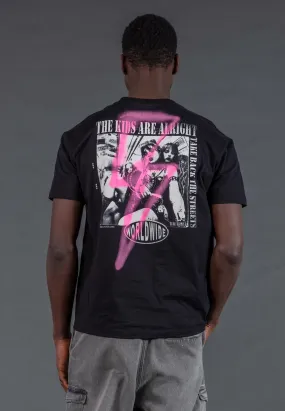 Slim Fit Cut LIGHTNING BOLT T-SHIRT BLACK