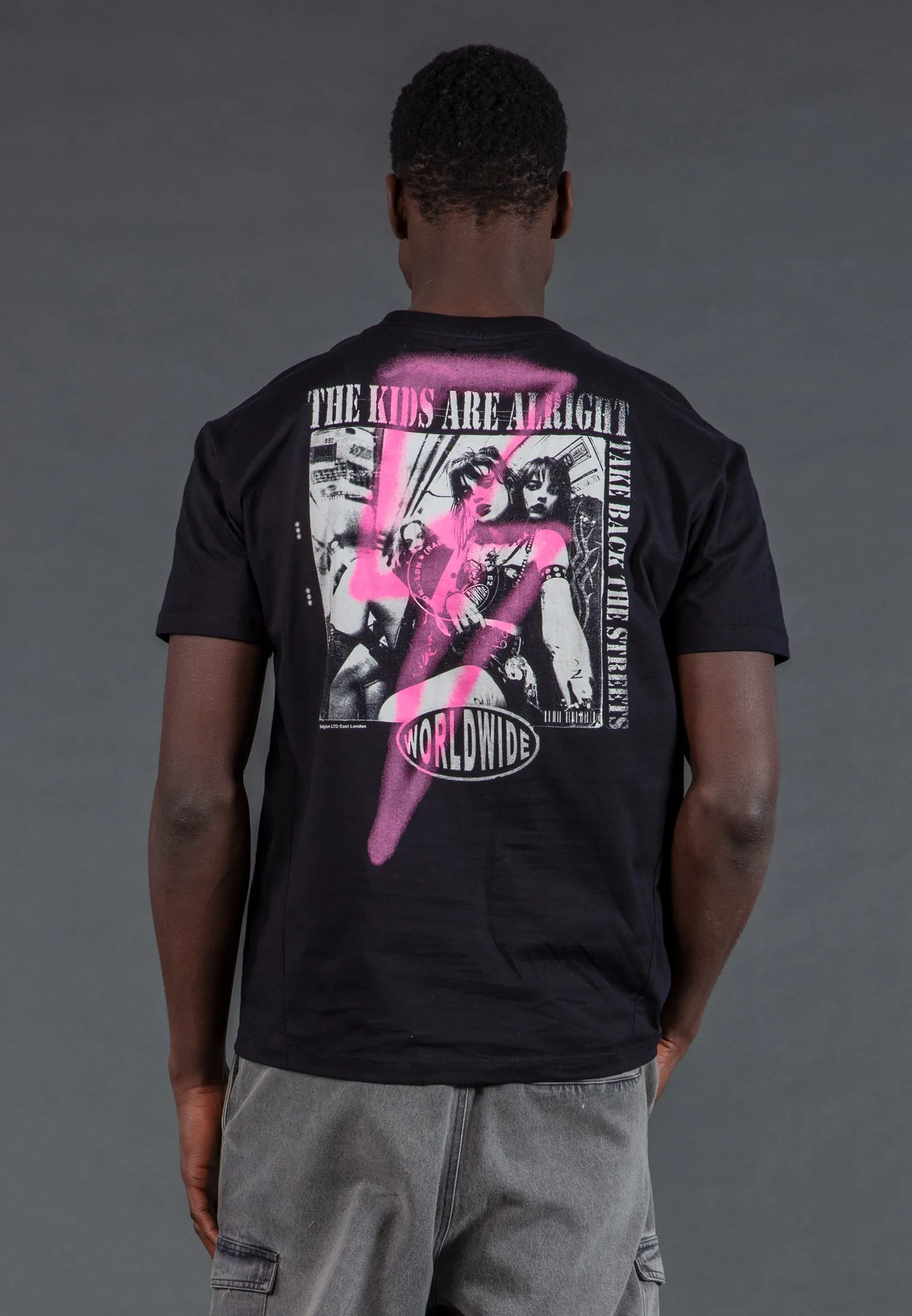 Longline Hemline shopping LIGHTNING BOLT T-SHIRT BLACK