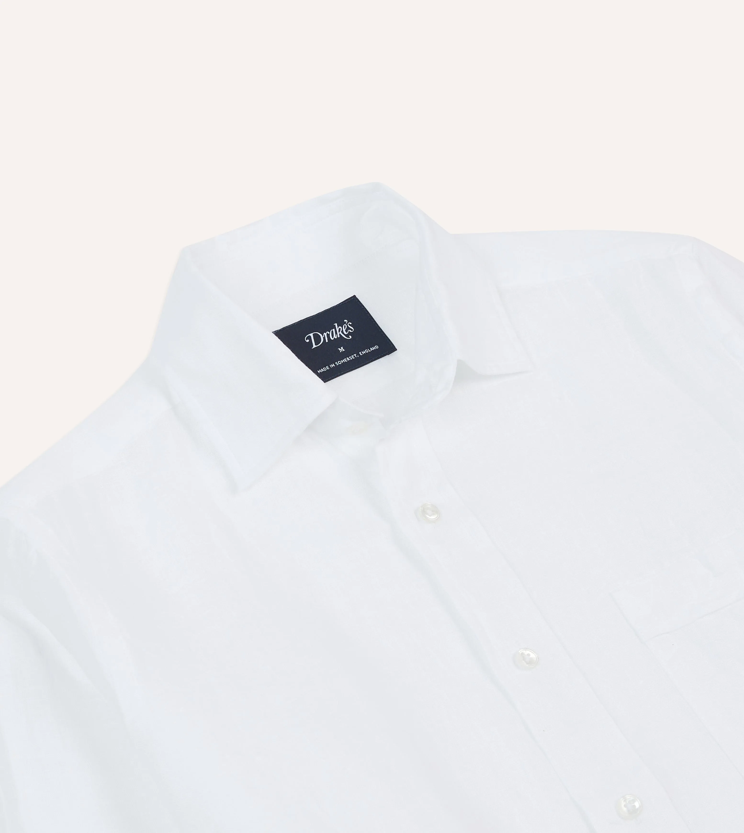 Team Building White Linen Spread Collar Shirt