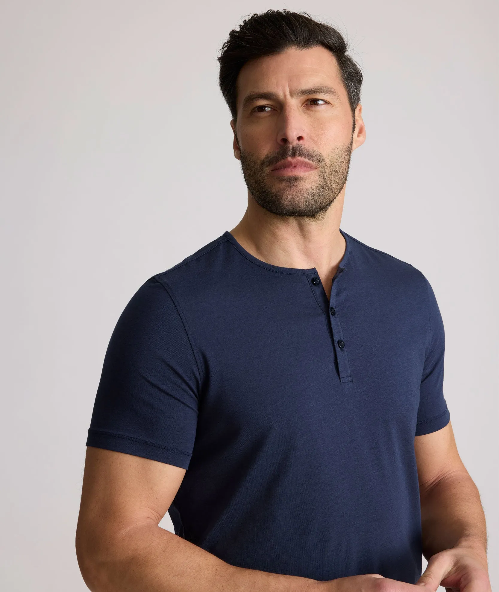Modern Simplicity Streetwear EcoSoft? Short-Sleeve Henley