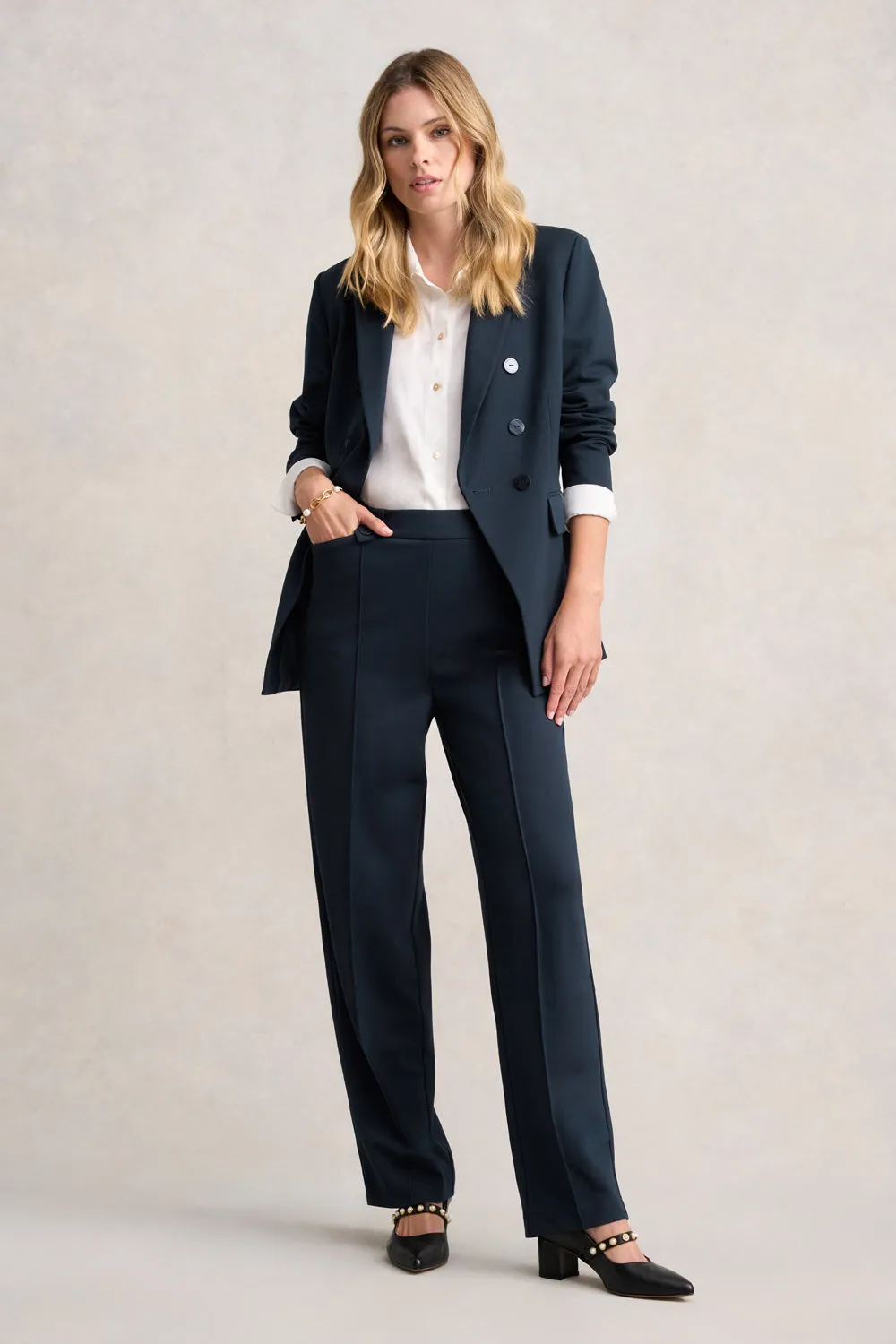 Polished Casual Ponte Blazer - Ink
