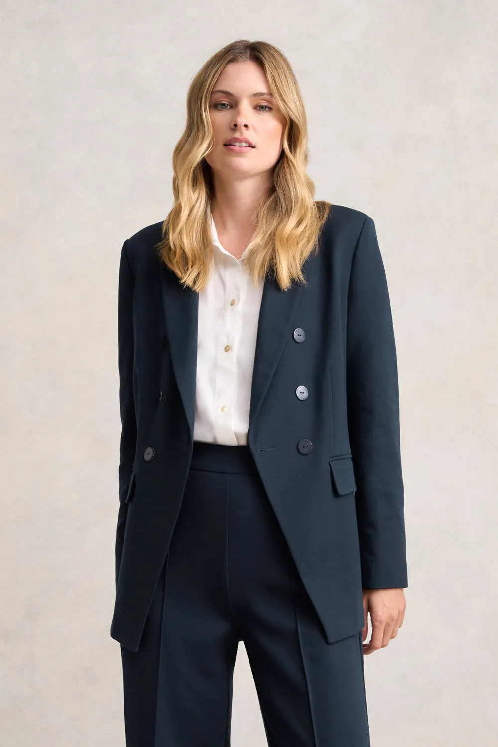 Laser Cut Vents Ponte Blazer - Ink