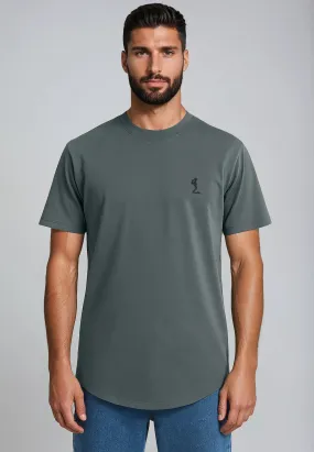 Fashionable Wear MoistureControlFibers ESSENTIAL SWAG CURVED HEM COAL T-SHIRT