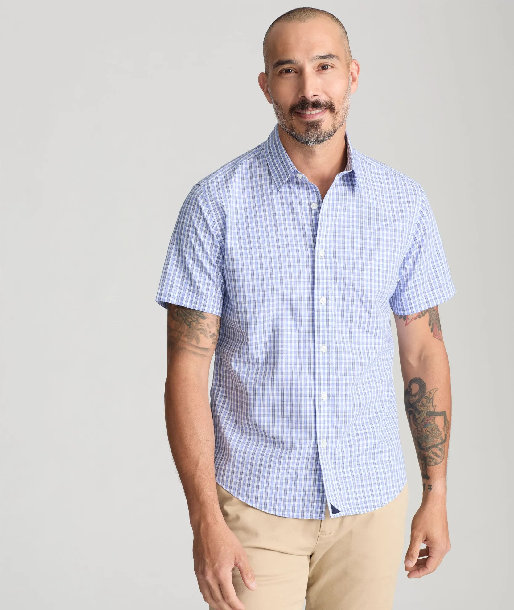 Wrinkle-Free Short-Sleeve Dante Shirt Camouflage Print