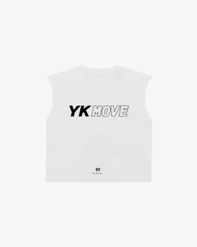 loose fitting Trendy Vibes Wear YK Move Champion Tank | White