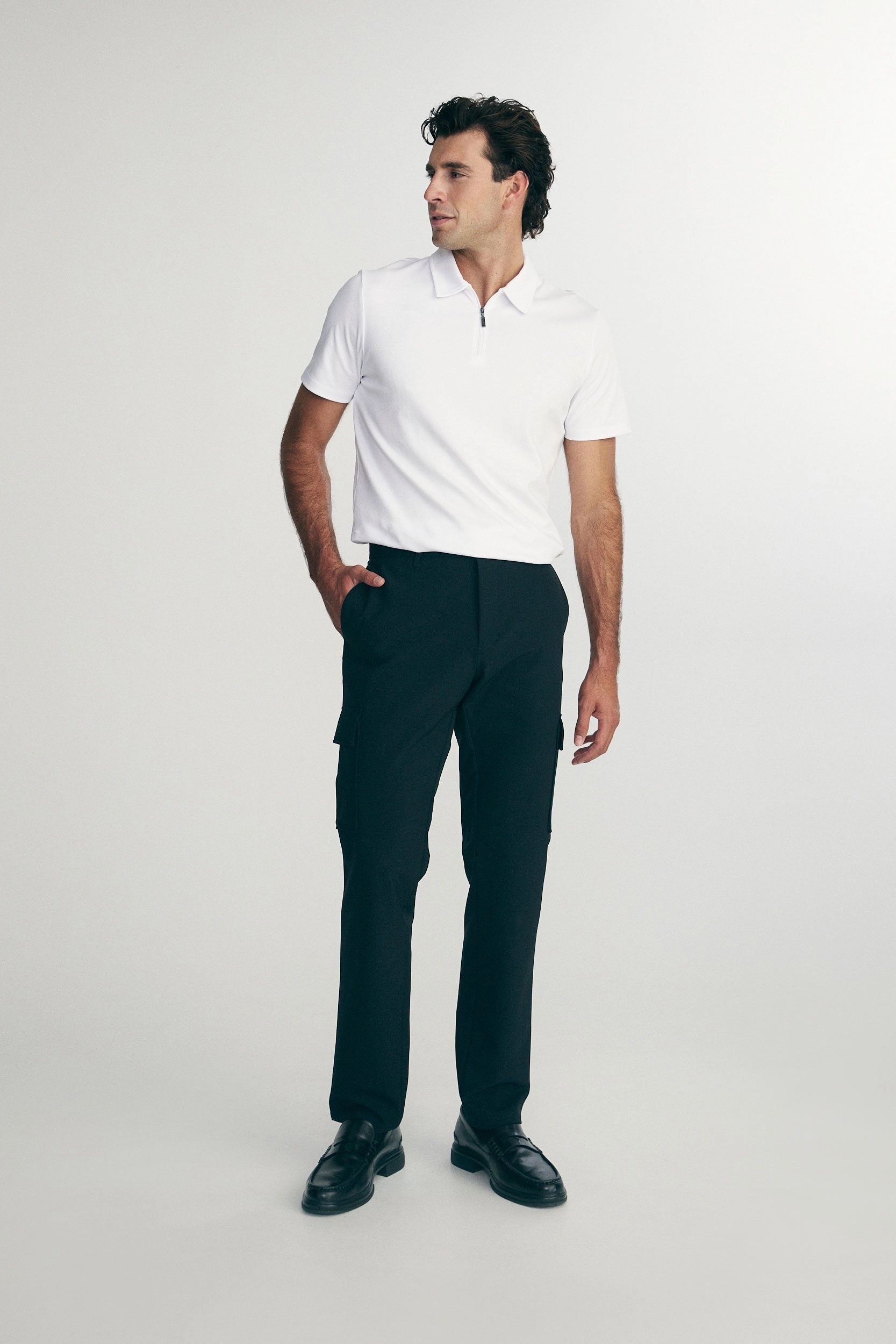 Pima cotton short sleeves polo Collar Stay Slots