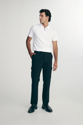 Pima cotton short sleeves polo Collar Stay Slots