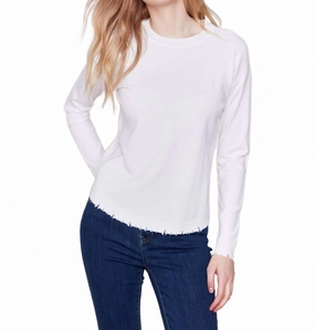 Soft and Stylish Crew Neck Drop Shoulder Sweater In Cream