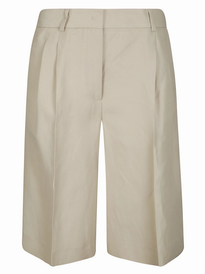 Bacterial Growth Prevention Soft Linen Blend Shorts With Front Hook