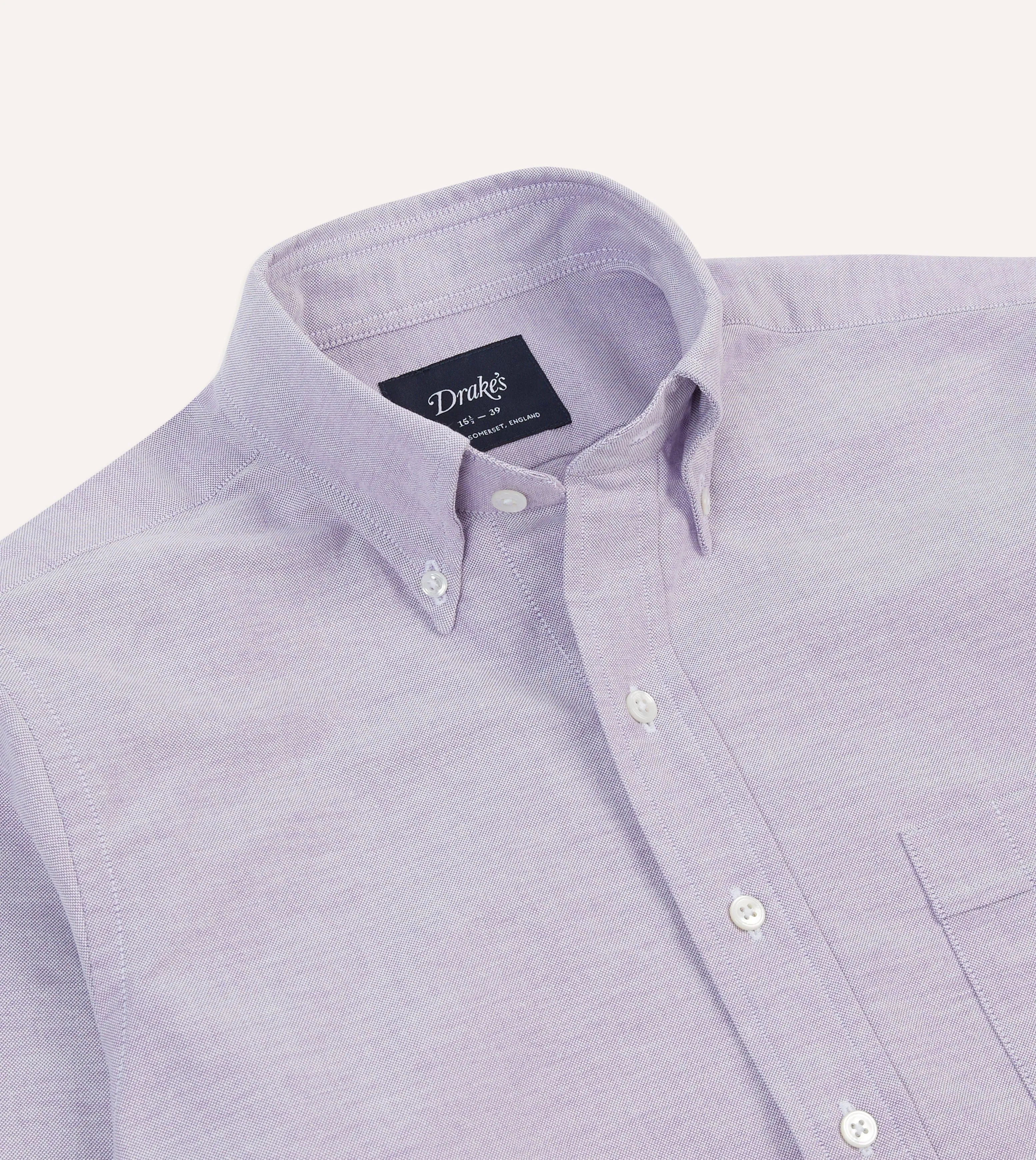 youth trend Lilac Cotton Oxford Cloth Button-Down Shirt