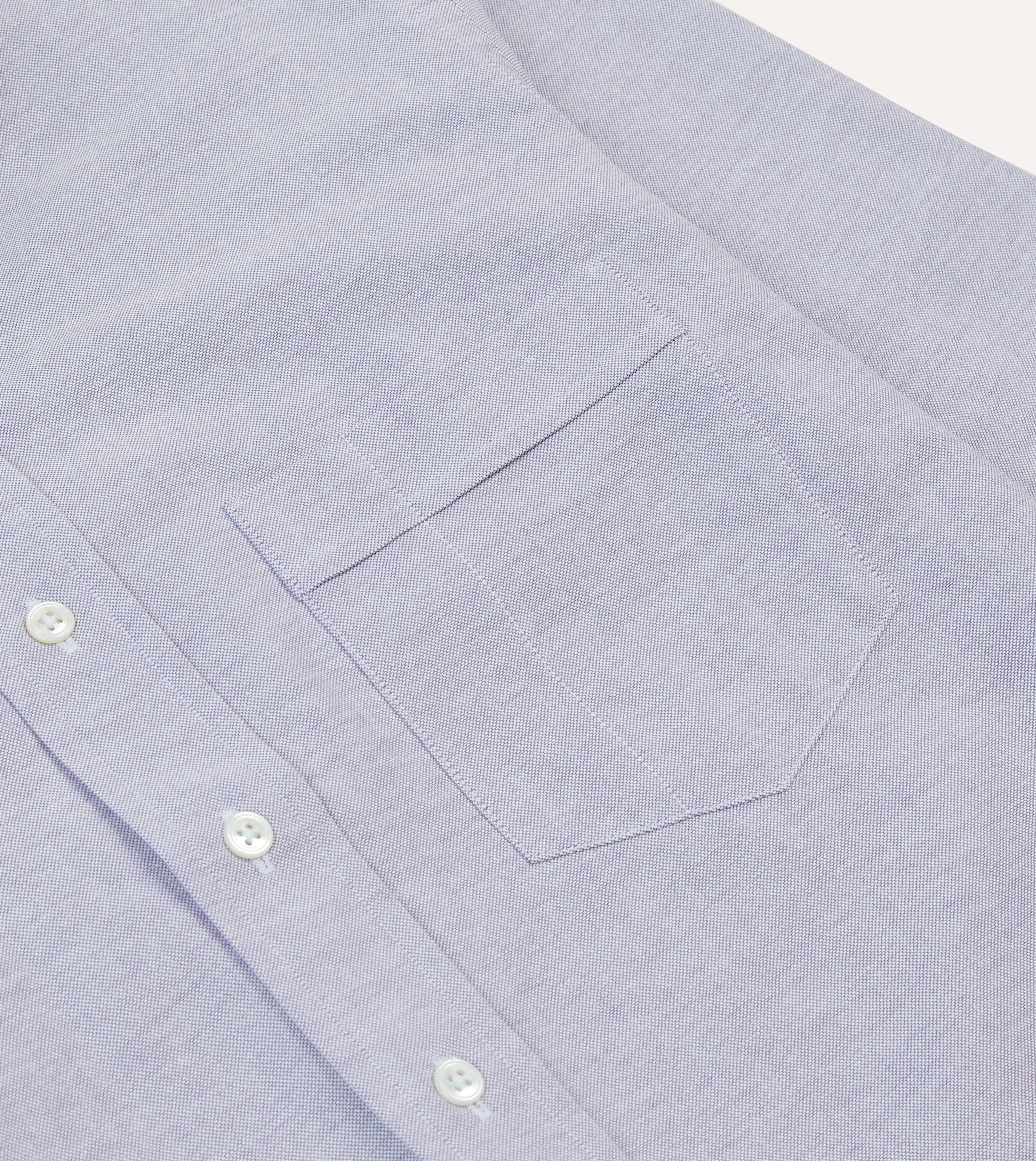 Minimalist Aesthetic Lilac Cotton Oxford Cloth Button-Down Shirt