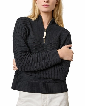 Lilla P Pointelle 1/2-Zip Sweater Premium Cotton Blend Quick Dry Weave