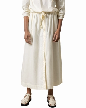 Split hem Knitted Fabric Lilla P Poplin Button Front Skirt