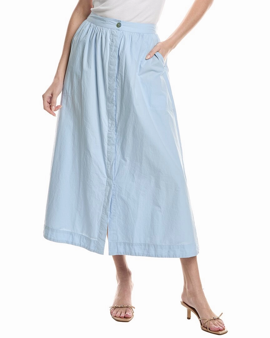 Lilla P Poplin Button Front Skirt Casual Edge Fashion Pulse