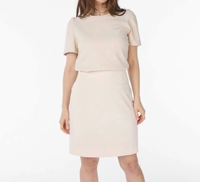 Classic Touch City Twill Skirt In Sand