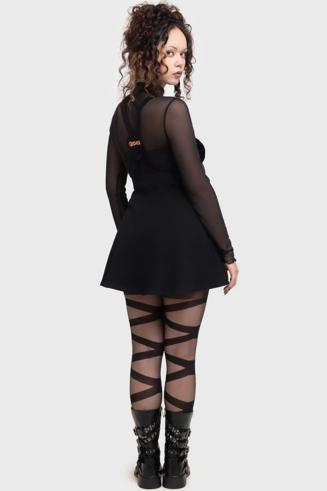 Gremlin Stripe Pinafore Dress Simple Chic Lightweight-Comfort