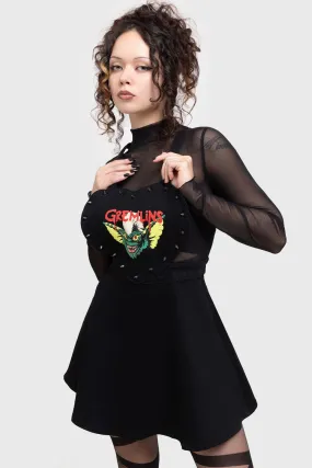 Flowy-Shape Gremlin Stripe Pinafore Dress