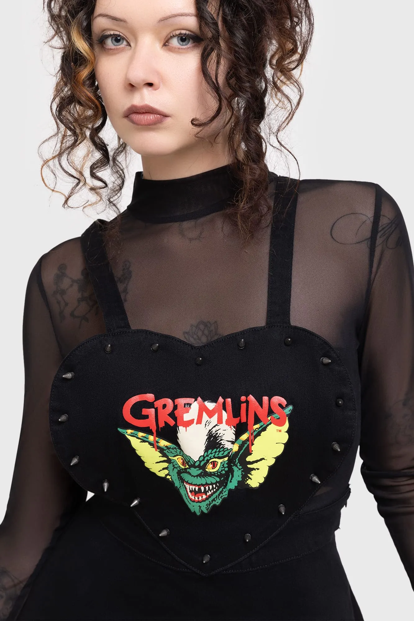 Gremlin Stripe Pinafore Dress Fashionable event gown Lounge Vibes