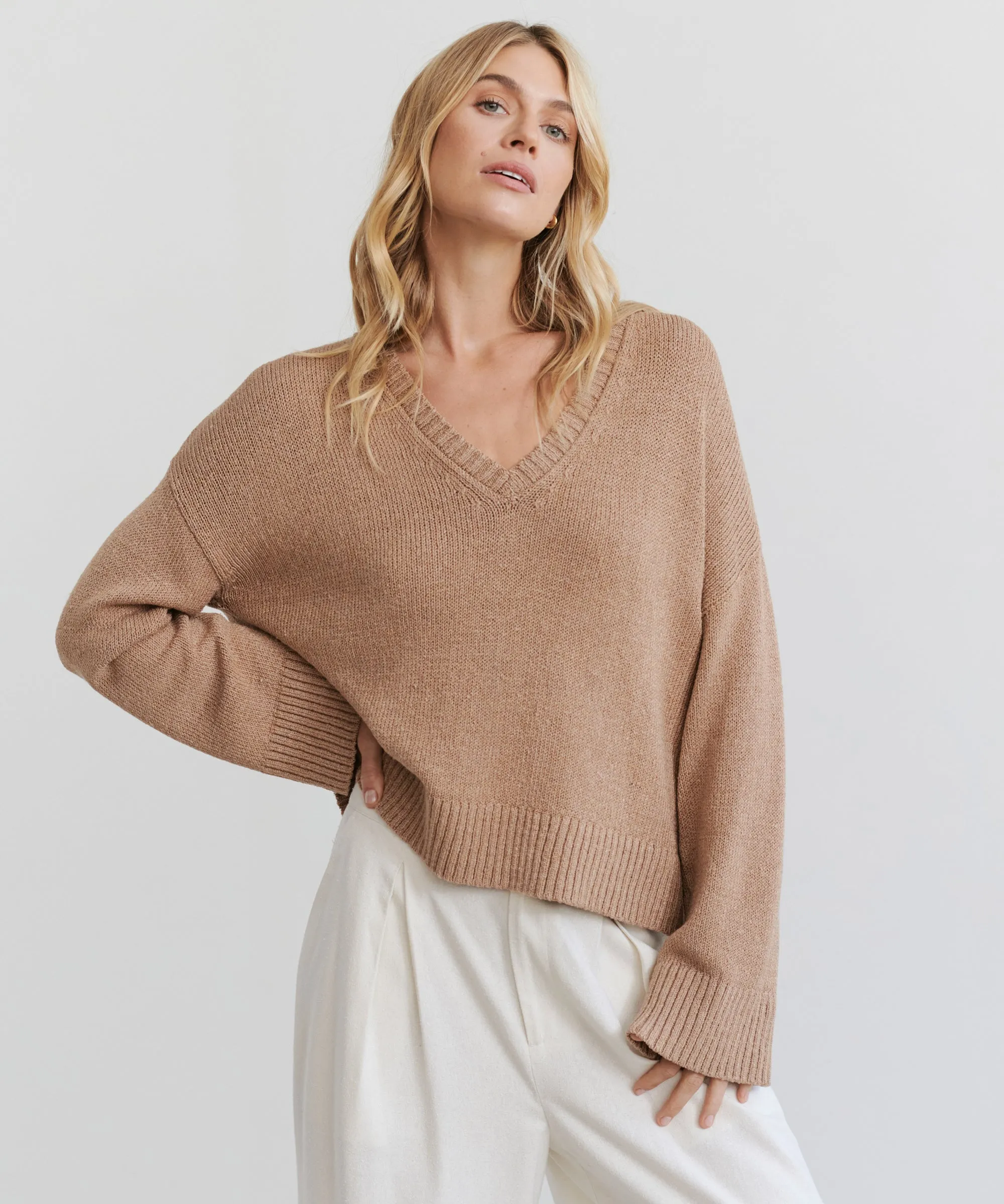 Daily Favorite Basic Layer Linen Dylan Sweater