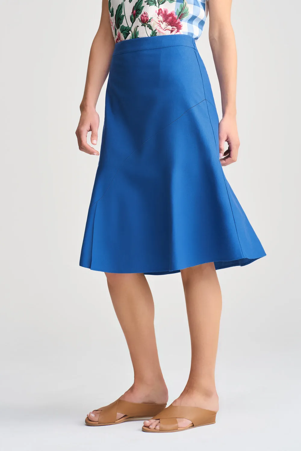 Clean Outfit Mood Dressing Linen Skirt - Cobalt Blue