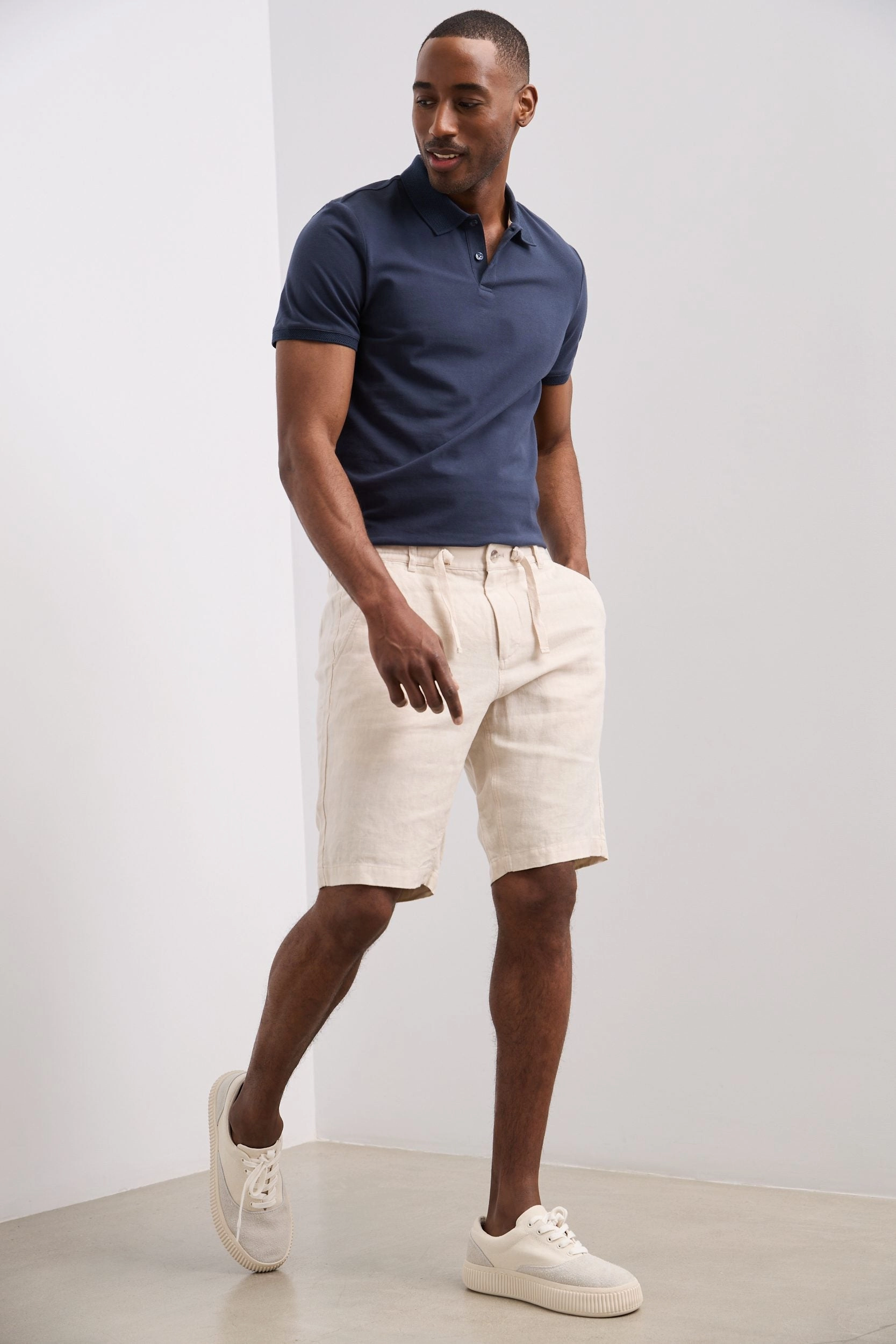 Linen bermuda shorts RecycledPolyester