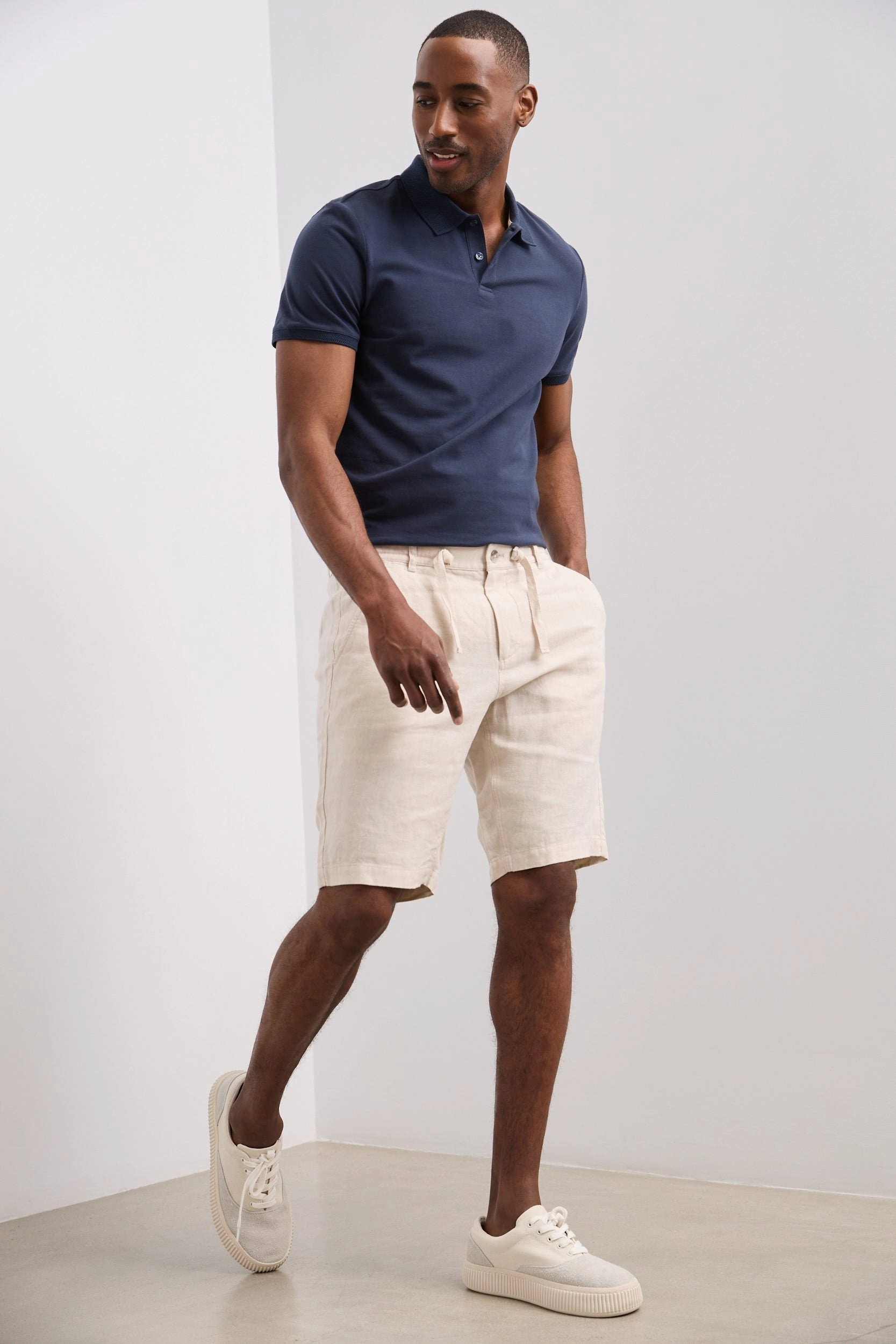 Linen bermuda shorts hoodie
