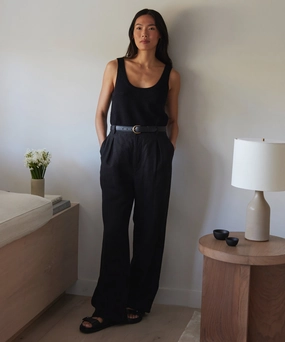 Linen Kyle Trouser Flattering Comfort Tight Waist