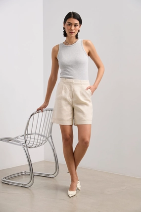 Relaxed Vibe Designer Style Linen short with elastic back