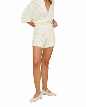Beach essential Casual Outfit Lita Knit Shorts In Cream