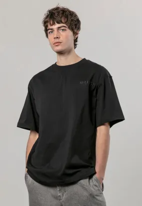Summer Comfort Casual Chic Look LOGO OVERSIZED T-SHIRT BLACK
