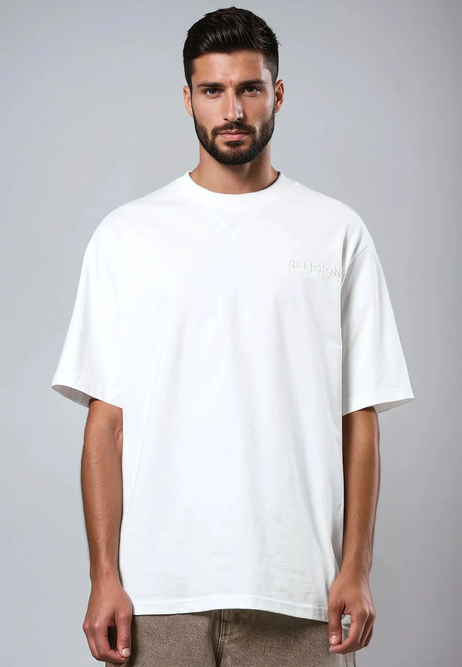 Minimalist Wear Classic Style LOGO OVERSIZED T-SHIRT OFF WHITE