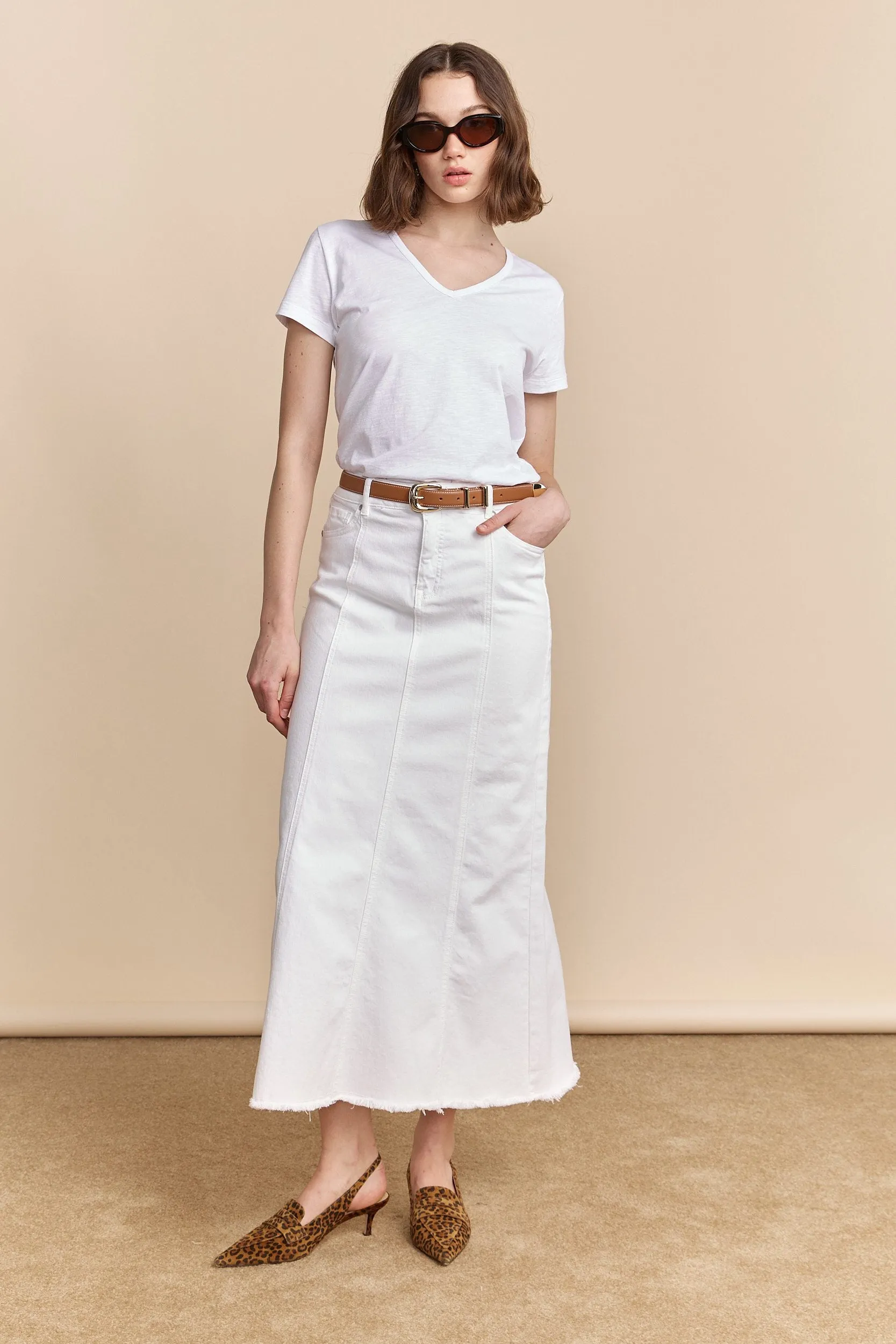 Long denim skirt Travel Friendly