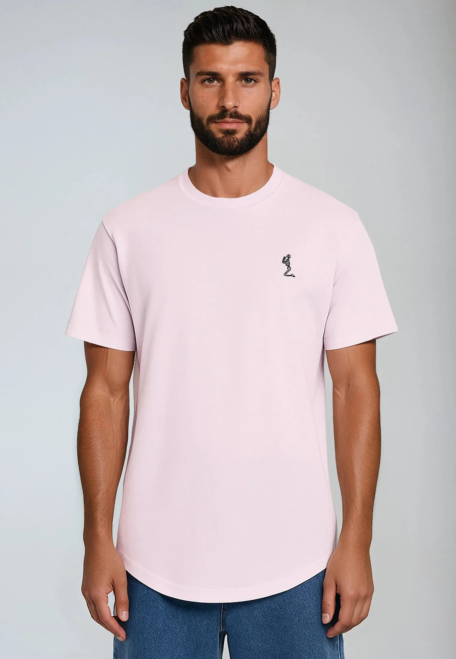 ESSENTIAL SWAG CURVED HEM PALE PINK T-SHIRT Running Gear