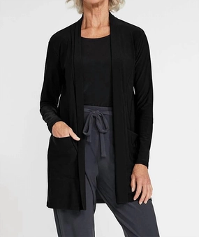 Fashion Essentials Long Go To Cardigan In Black