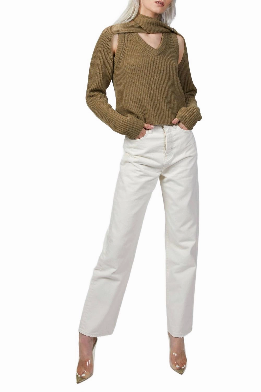 Loop Chunky Sweater In Olive Perfect Warmth Warm Look
