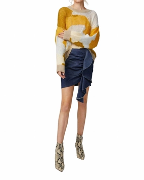 Lou Mini Skirt In Denim Blue Winter Layering Pull On Style