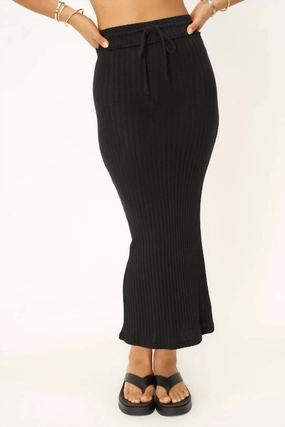 Love Like This Sweater Rib Maxi Skirt In Black Material Innovation Chic Tones
