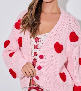 Lover Cropped Cardigan In Pink Long Lasting Elasticity casual knitwear