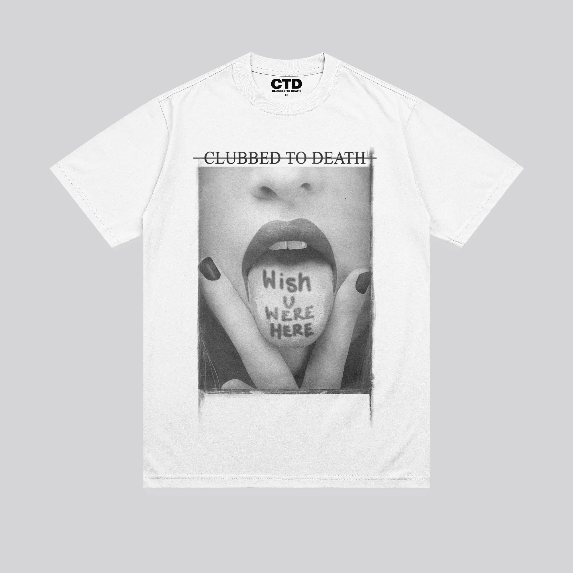 WISH YOU WERE HERE T-SHIRT WHITE Basic Layering FadeResistant Coating
