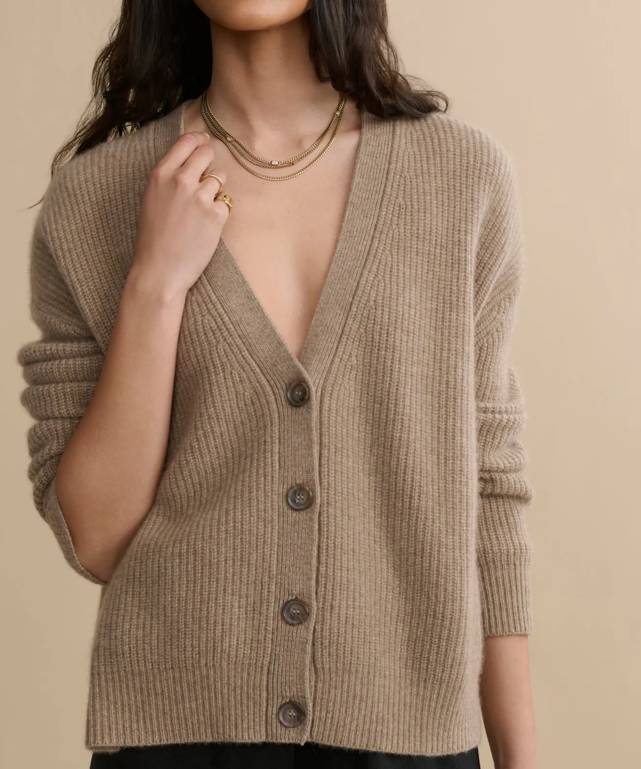 HeatTrapping Fibers Mild Weather Cropped Cashmere Cocoon Cardigan