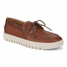 Mens Vionic Uptown Boat in Tan City Jog Wedge Heel