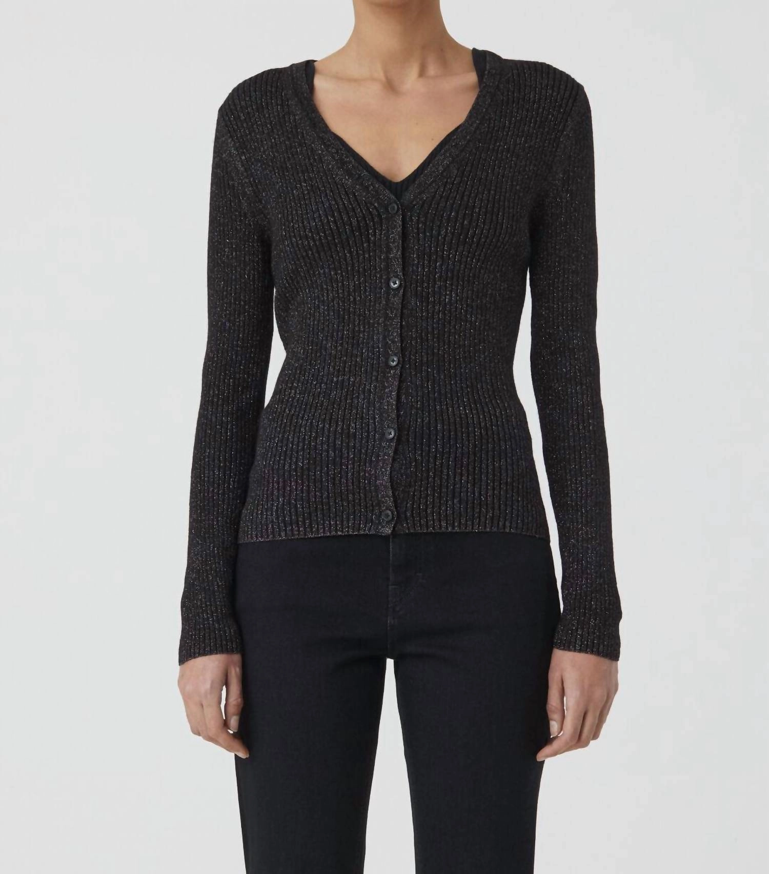 Cozy Everyday Wear Fashion Ready V-Neck Cardigan In Black