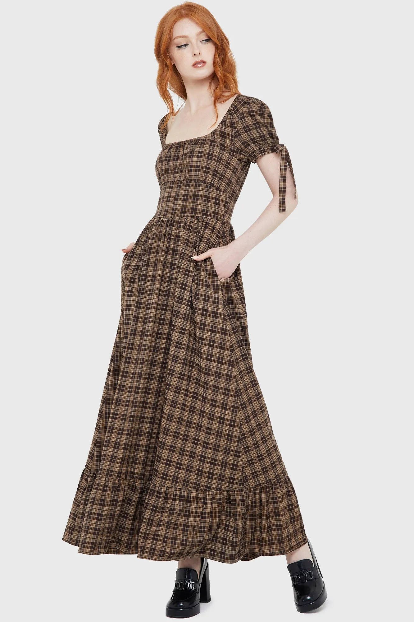 Grim Gretchen Dress [BROWN TARTAN] Daily Style