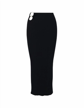 Breathable Material Elastic hem Lux Skirt In Black