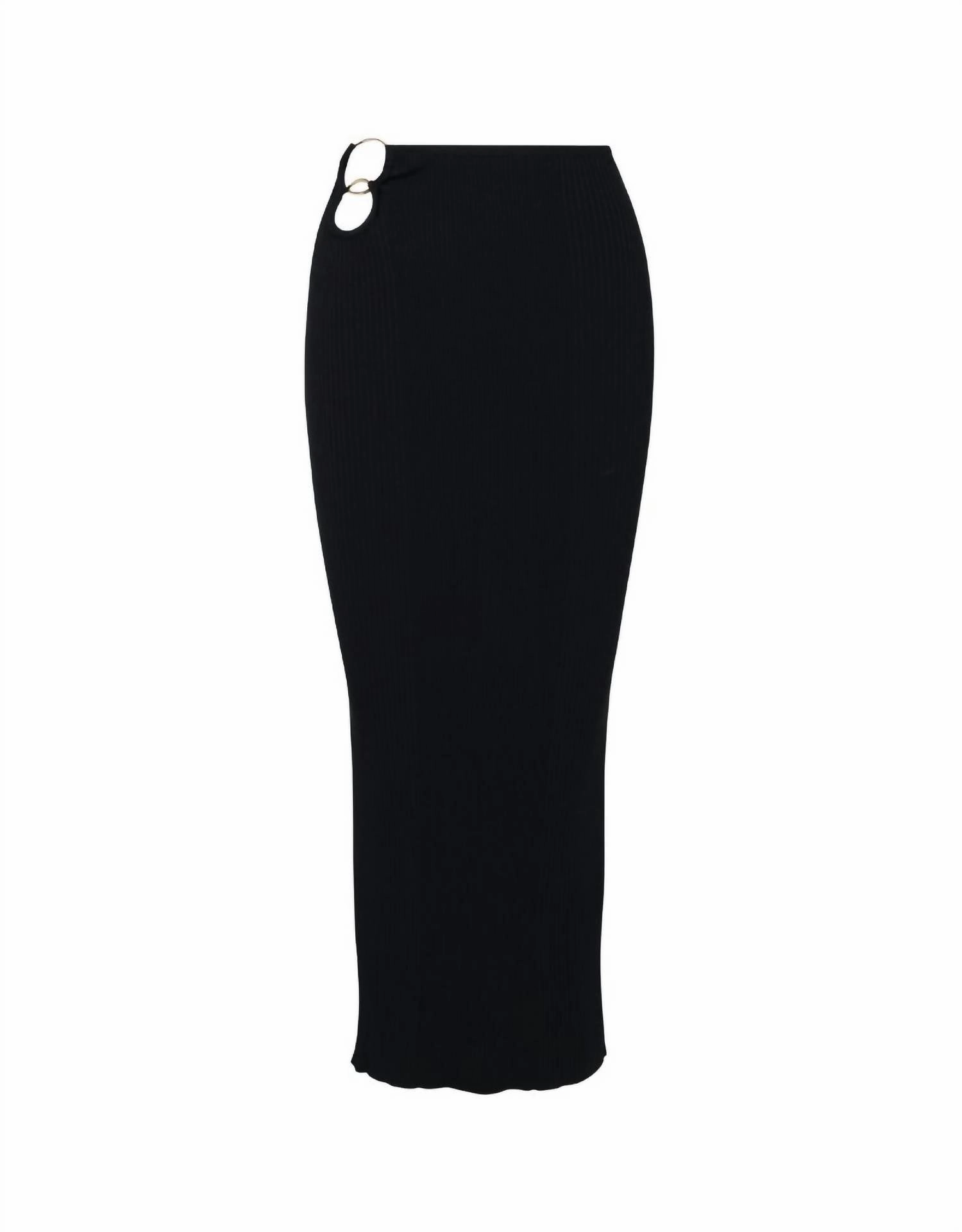 Breathable Material Elastic hem Lux Skirt In Black