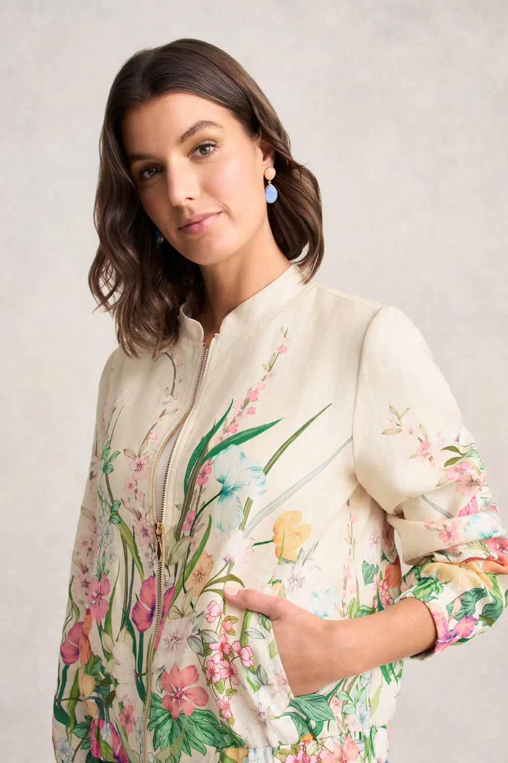 Modular Attachment Loops Resort Jacket ?C Botanical Print