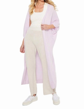 Uptown Duster Cardigan In Iced Lilac Reinforced Shoulder Design Long Lasting Elasticity