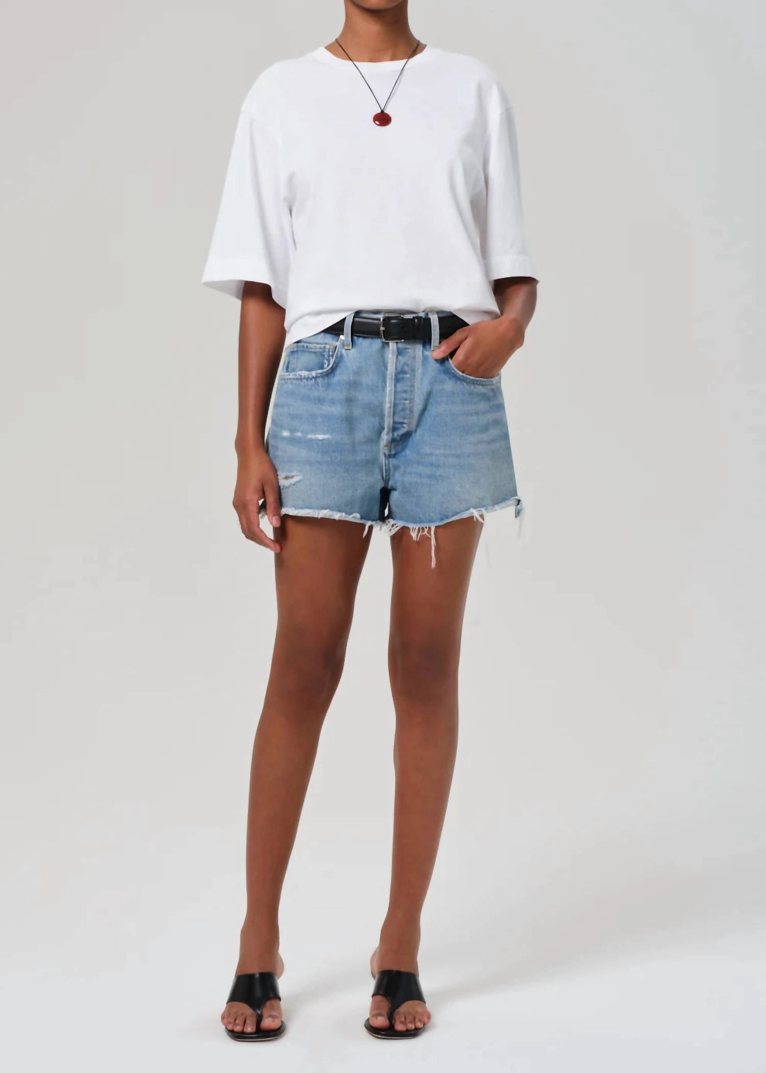 Comfort Fit Leather Look Marlow Vintage Short In Seltzer