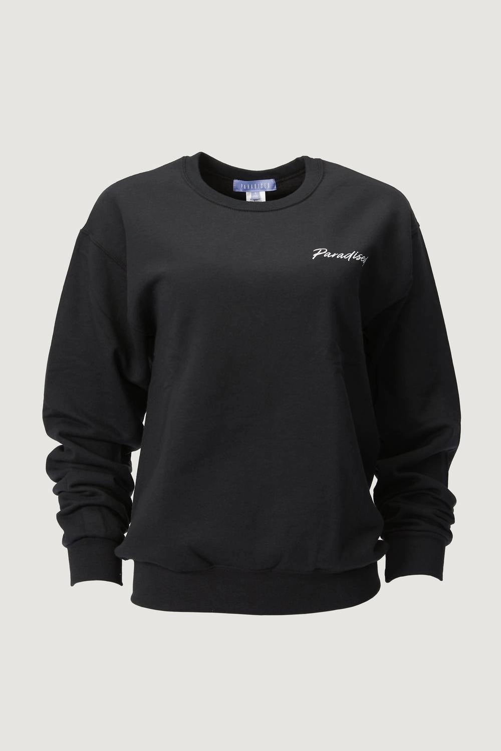 Elastic hem Breathable Knit Wear Geo P Crew Top In Black