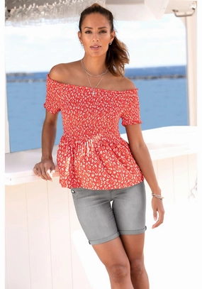 LASCANA Women's Button Detail Bermuda Shorts Day Fit